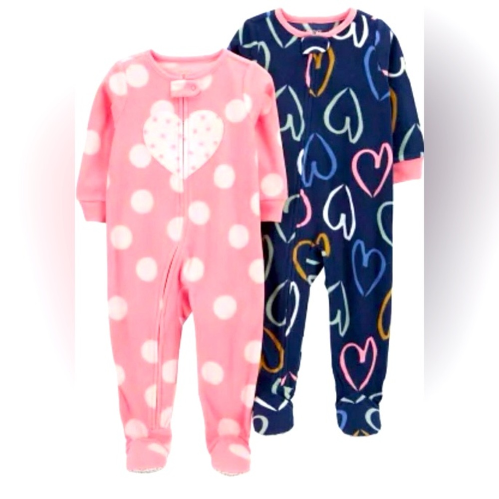 Carter’s 2-pack, 1-piece footed fleece pajamas NWT
